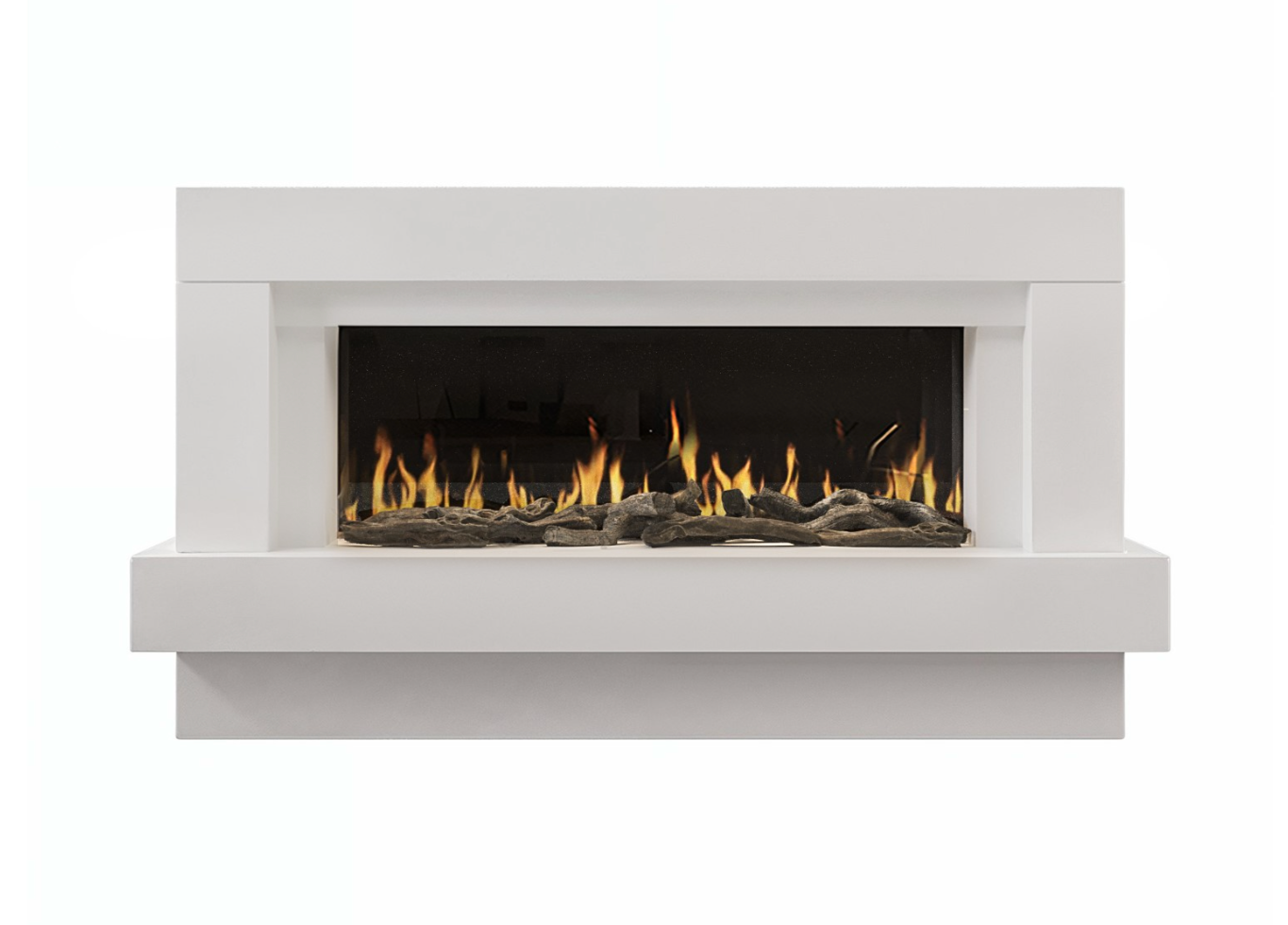Cheminée électrique design à poser Linéa 121 cm - Effet flammes LEDs - WIFI - Mode economie d'energie- Chauffage - Image 1