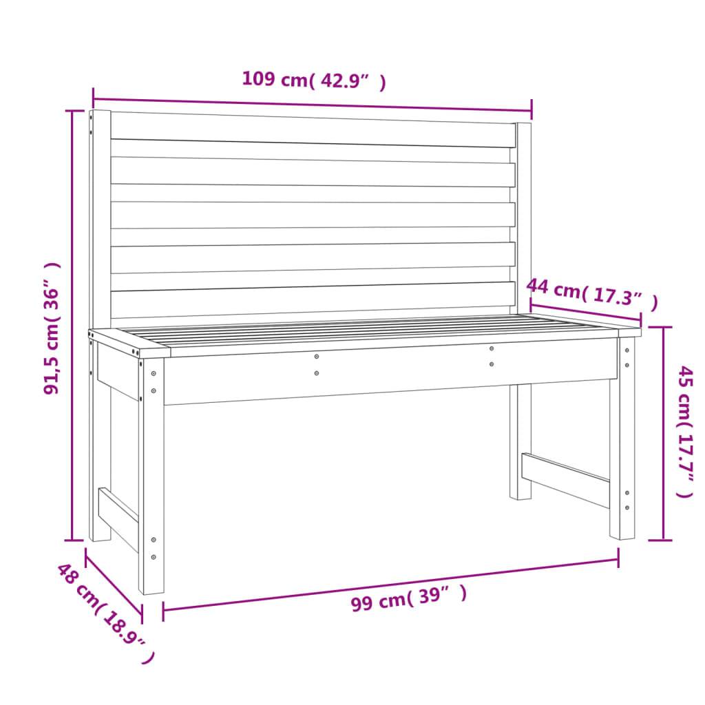 Maison Chic - Banc de jardin - Banc d'extérieur - Banquette marron miel 109 cm bois de pin massif - Imagen 7
