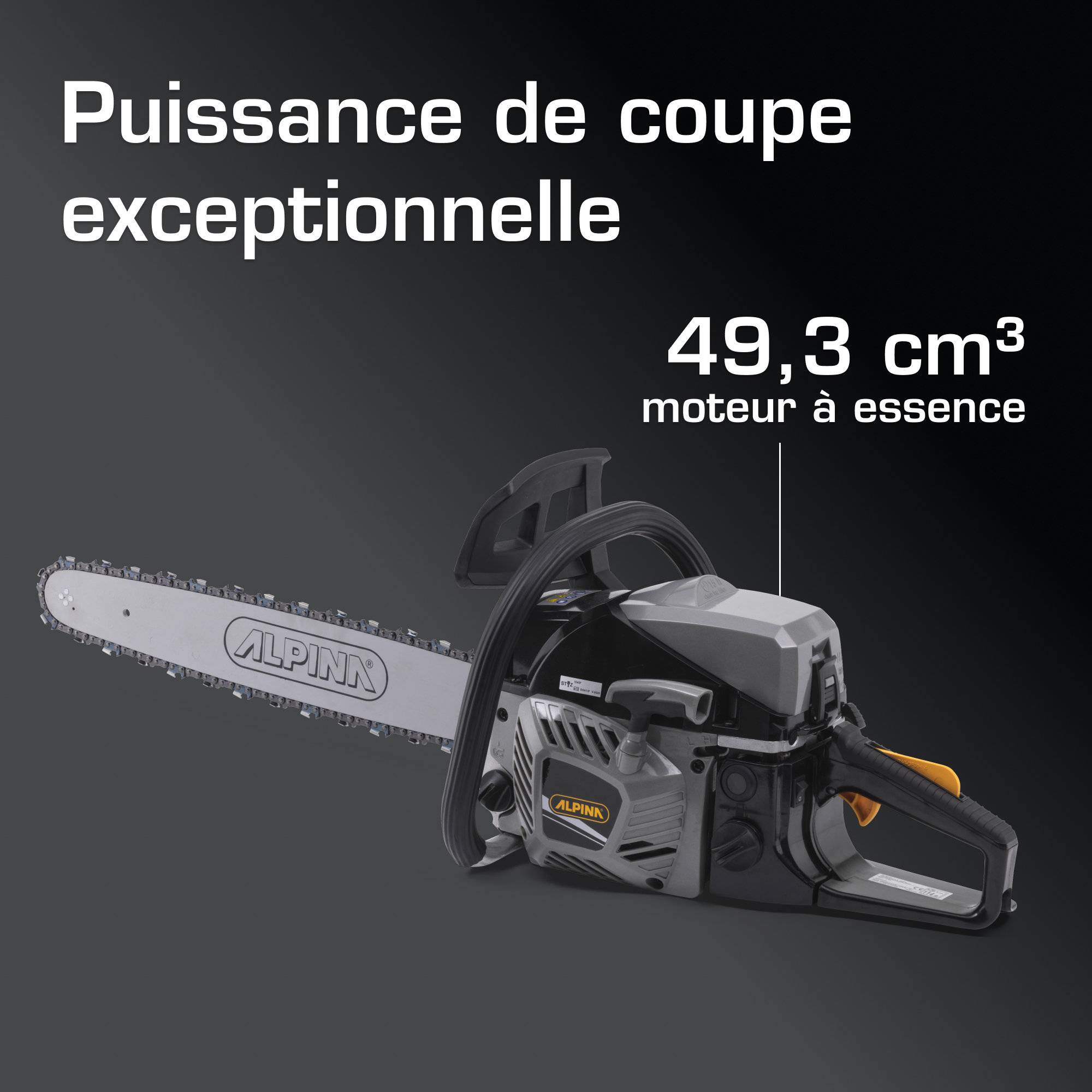 Alpina - Tronçonneuse ACS 50, moteur à essence 49,3cc, guide-chaîne 50cm, pompe à huile automatique, idéale pour professionnels - Alpina - Imagen 3