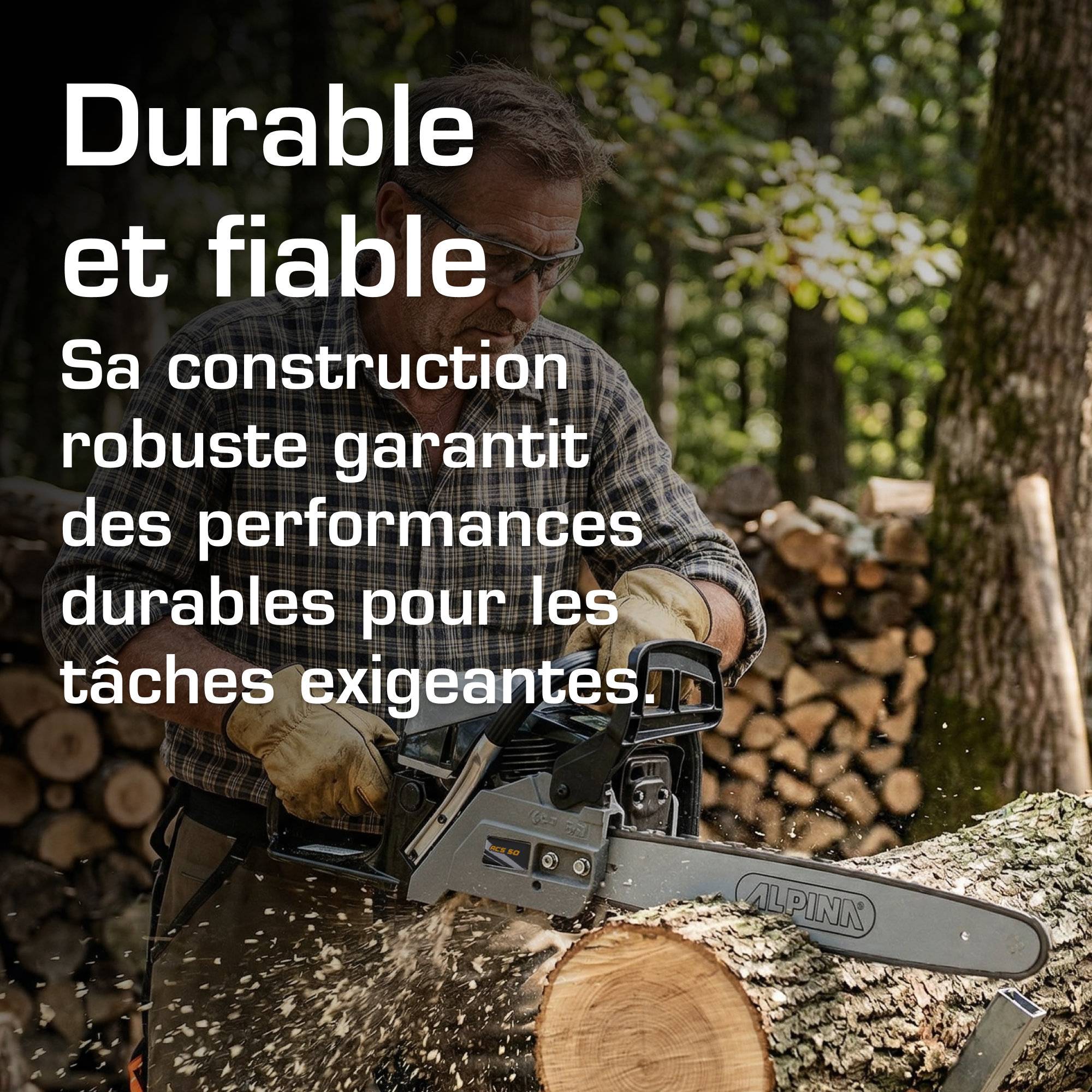 Alpina - Tronçonneuse ACS 50, moteur à essence 49,3cc, guide-chaîne 50cm, pompe à huile automatique, idéale pour professionnels - Alpina - Imagen 6