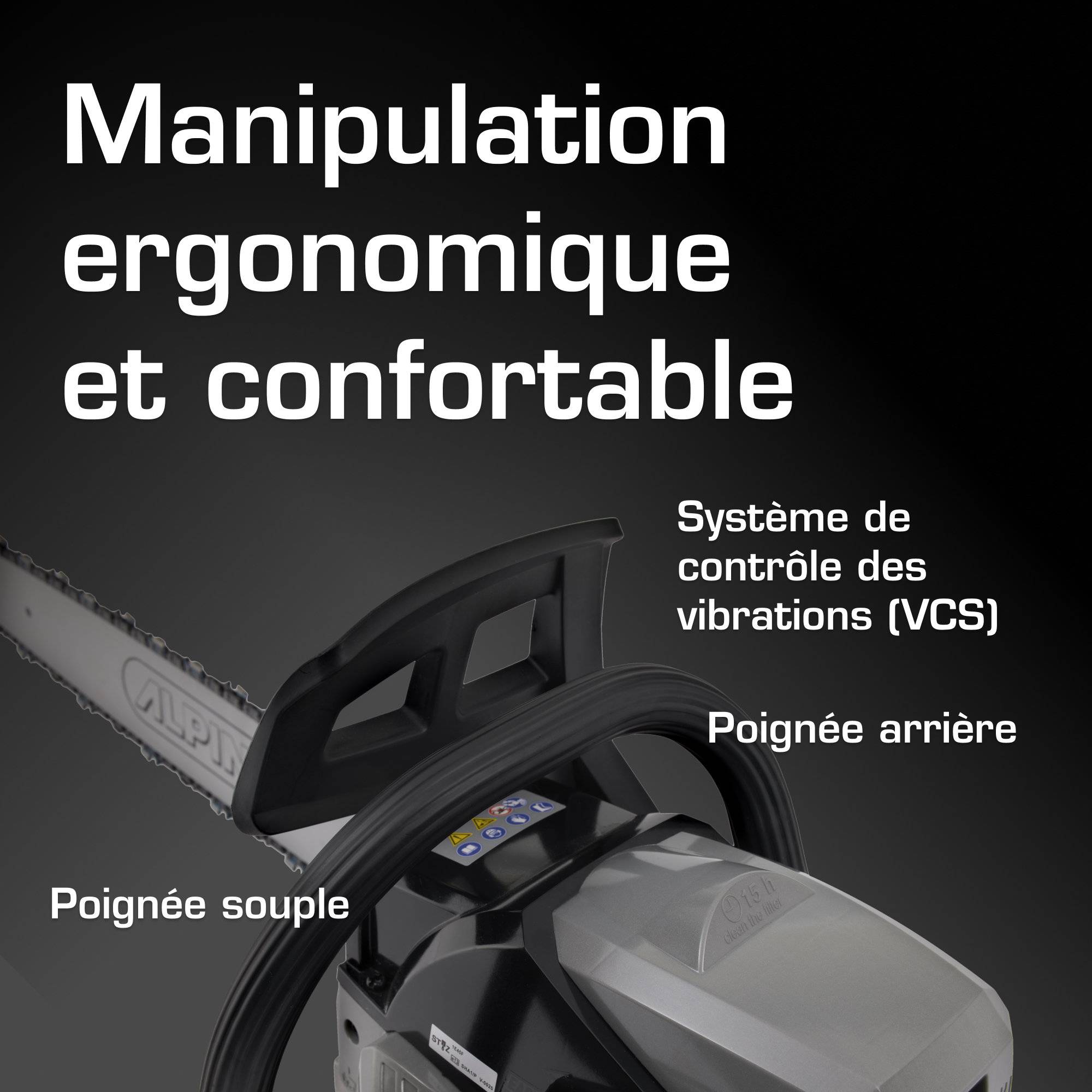 Alpina - Tronçonneuse ACS 50, moteur à essence 49,3cc, guide-chaîne 50cm, pompe à huile automatique, idéale pour professionnels - Alpina - Imagen 5