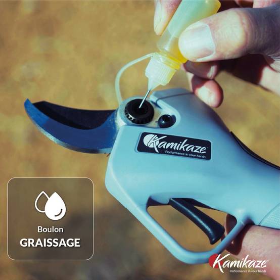 KAMIKAZE KV390. Sécateur électrique professionnel. Avec batterie 21,6 V. Ø 35 mm. Comprend une mallette de transport avec chargeur, 2 batteries - Image 3