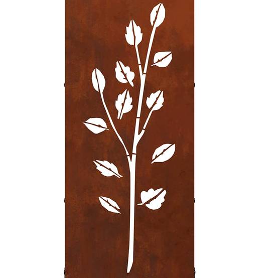 Range-bûches design en acier Corten Stockage intérieur extérieur 40x30x80 cm Argenté - ComfortXL Outdoor Living - Image 5