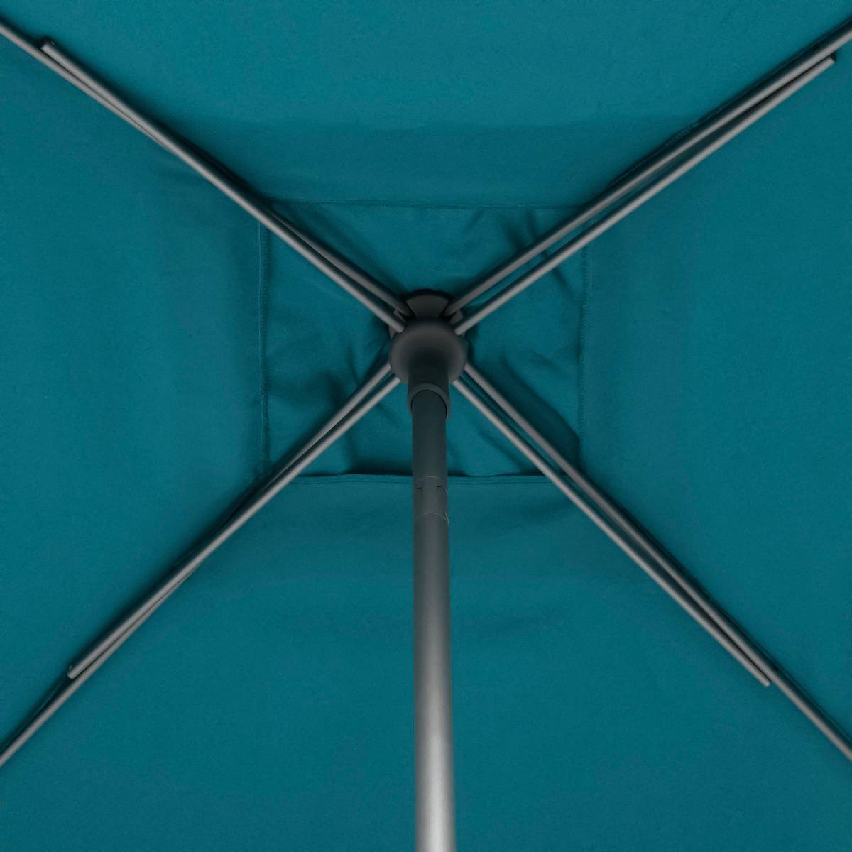 Hesperide - Parasol droit carré "Soya" bleu canard D2,5x2,5m en acier Hespéride - Image 3