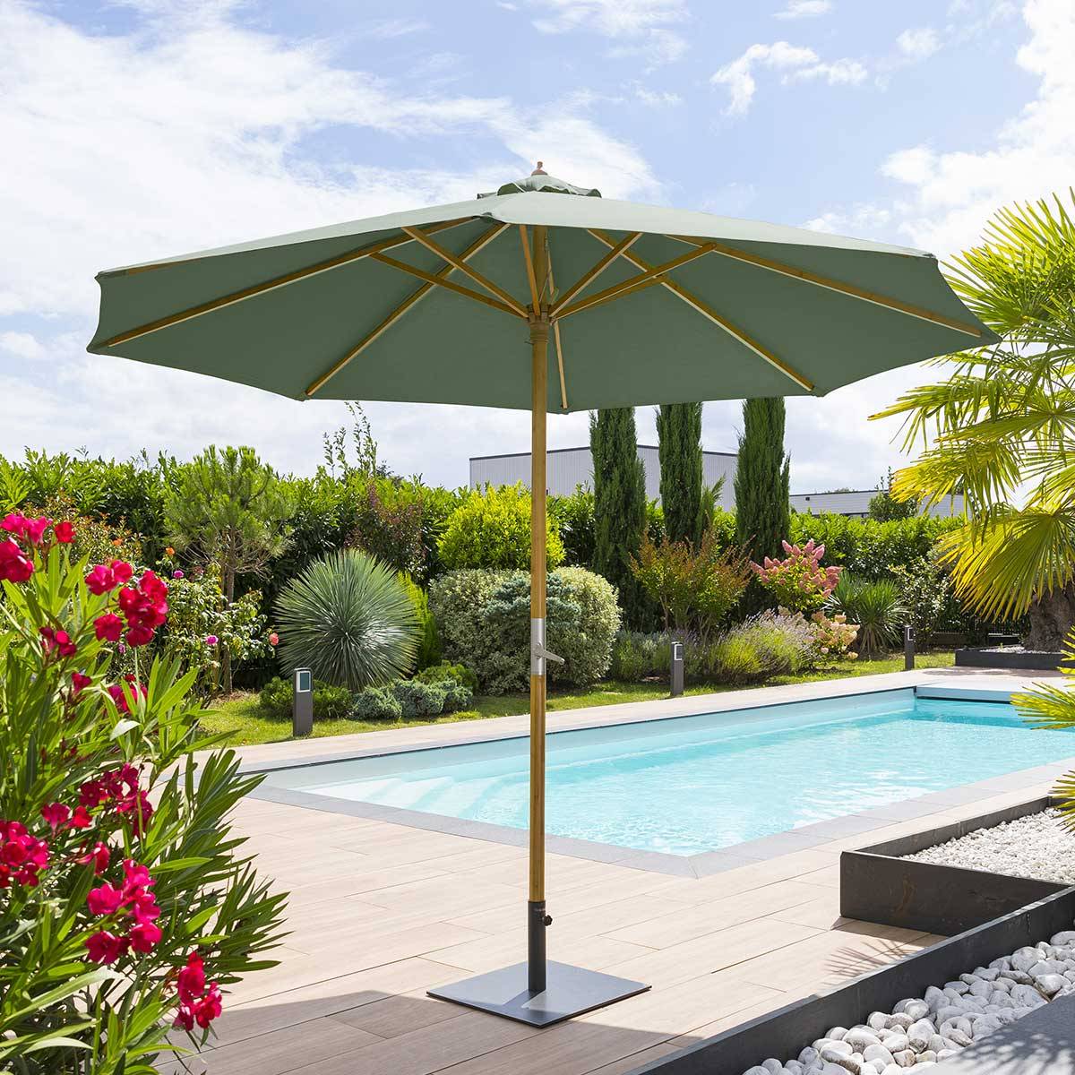 Hesperide - Parasol droit "Tinaei" vert olive 3m en bambou Hespéride - Imagen 6