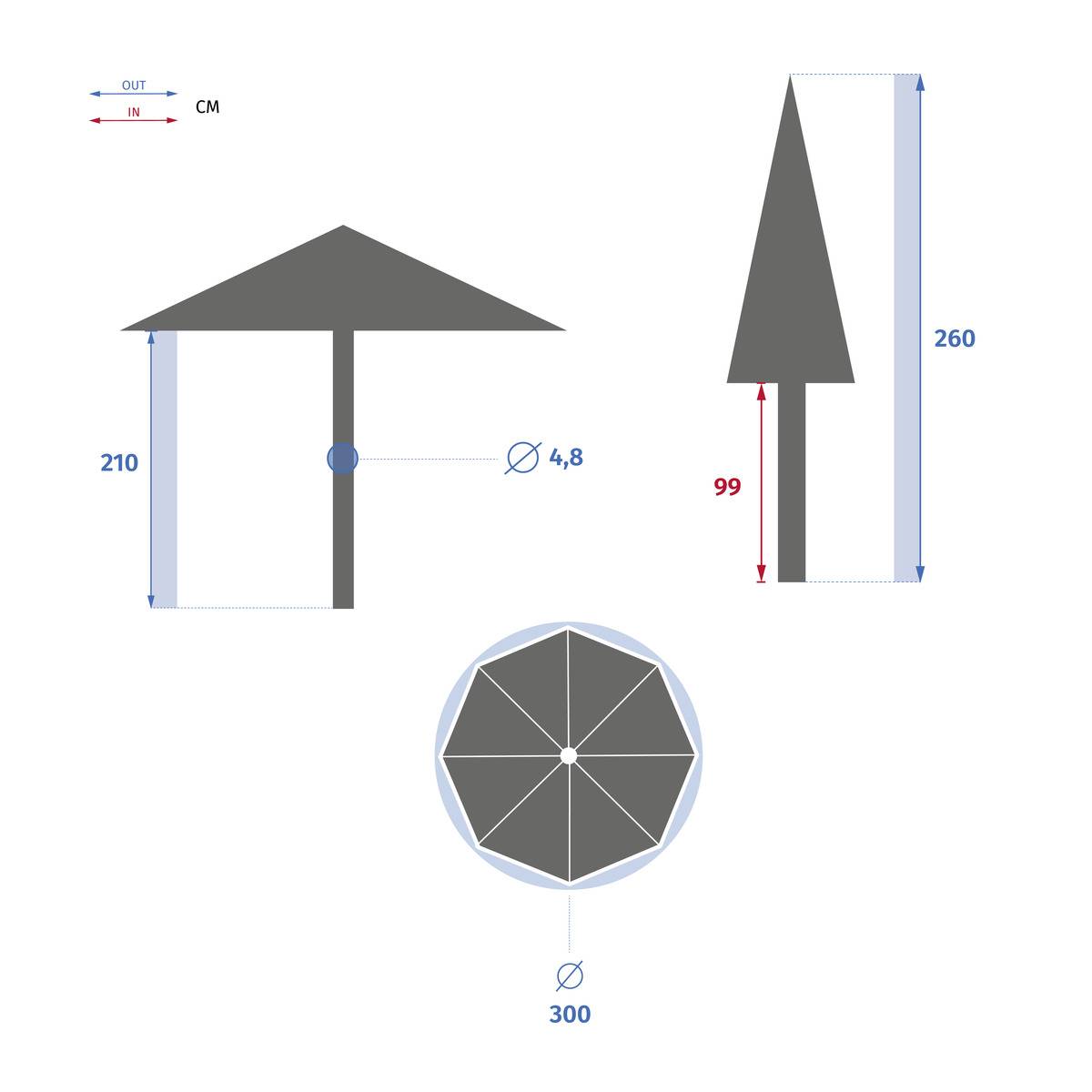 Hesperide - Parasol droit "Tinaei" vert olive 3m en bambou Hespéride - Imagen 7