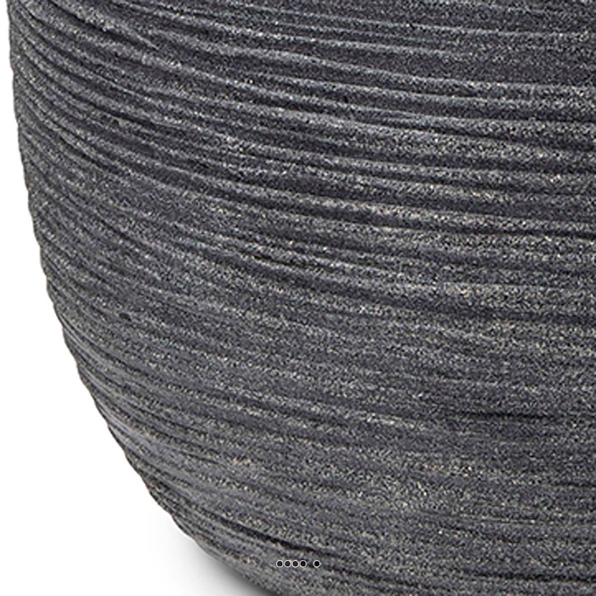Artificielles - Pot eggpot élégant en matière synthétique recyclable H 34 cm D35 cm Gris anthracite - dimhaut: H 34 cm - couleur: Gris anthracite - Imagen 3