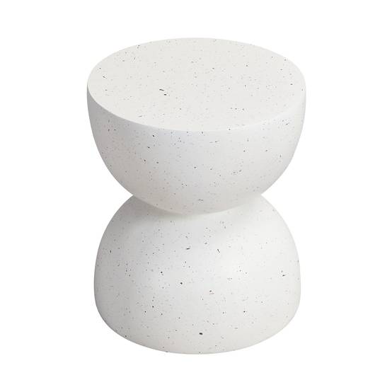 Table d'appoint ronde extérieure en oxyde de magnésium pour jardin balcon Ø39,5cm Terrazzo Blanc - ComfortXL Outdoor Living - Image 10