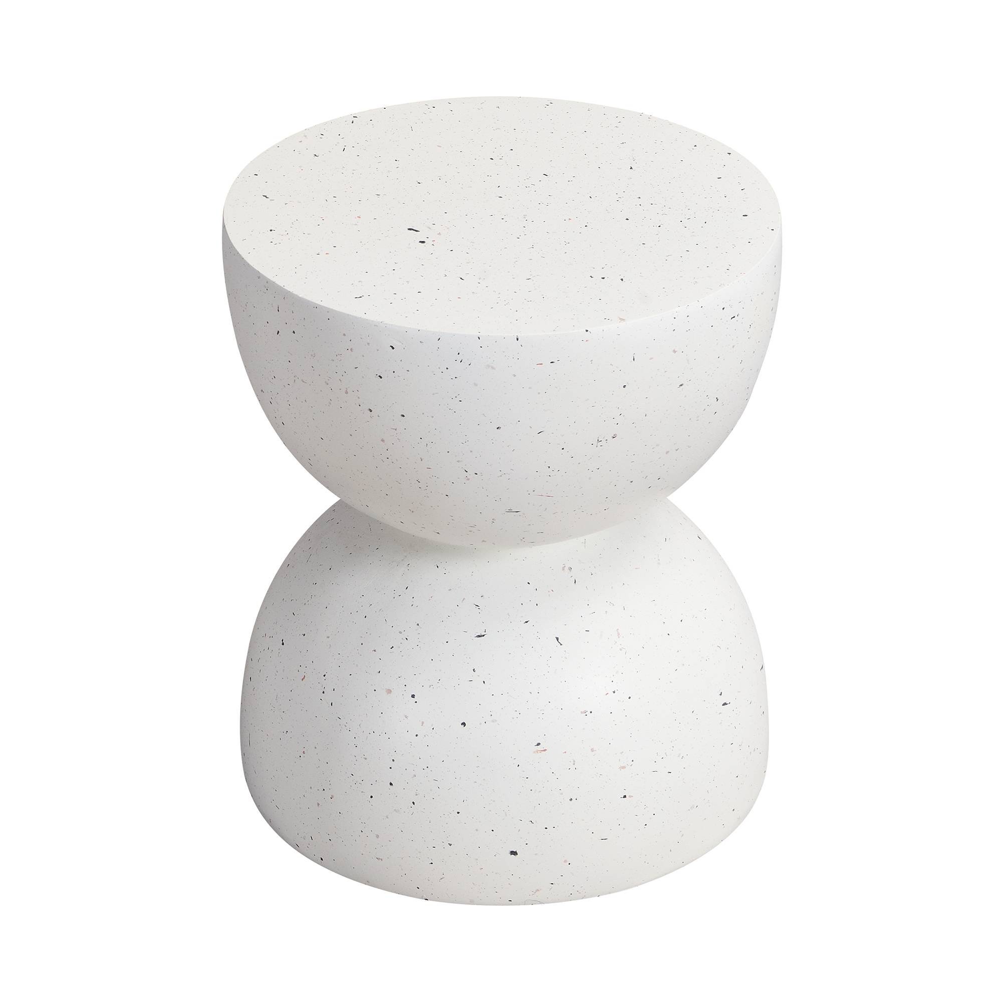 Table d'appoint ronde extérieure en oxyde de magnésium pour jardin balcon Ø39,5cm Terrazzo Blanc - ComfortXL Outdoor Living - Image 10
