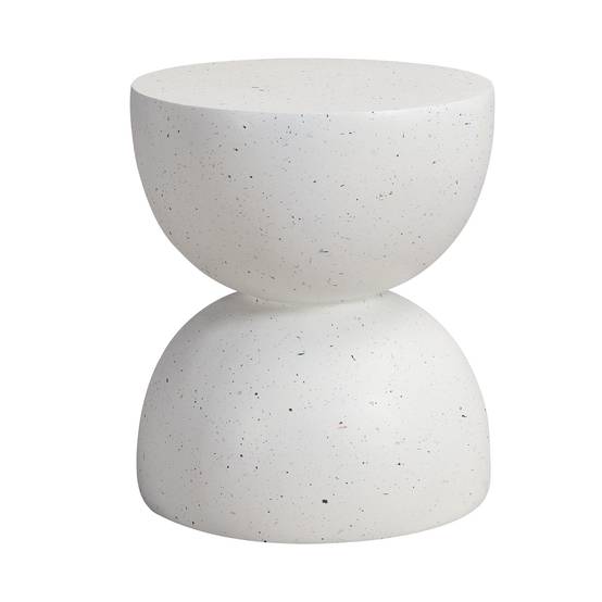 Table d'appoint ronde extérieure en oxyde de magnésium pour jardin balcon Ø39,5cm Terrazzo Blanc - ComfortXL Outdoor Living - Image 9