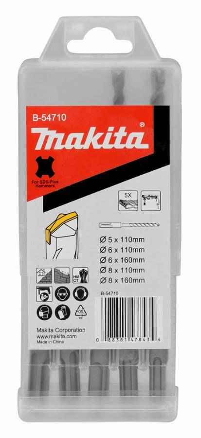 Makita - Coffret de 5 Forets standard SDS-Plus 5 2x6 / 2x8 mm MAKITA - B-54710