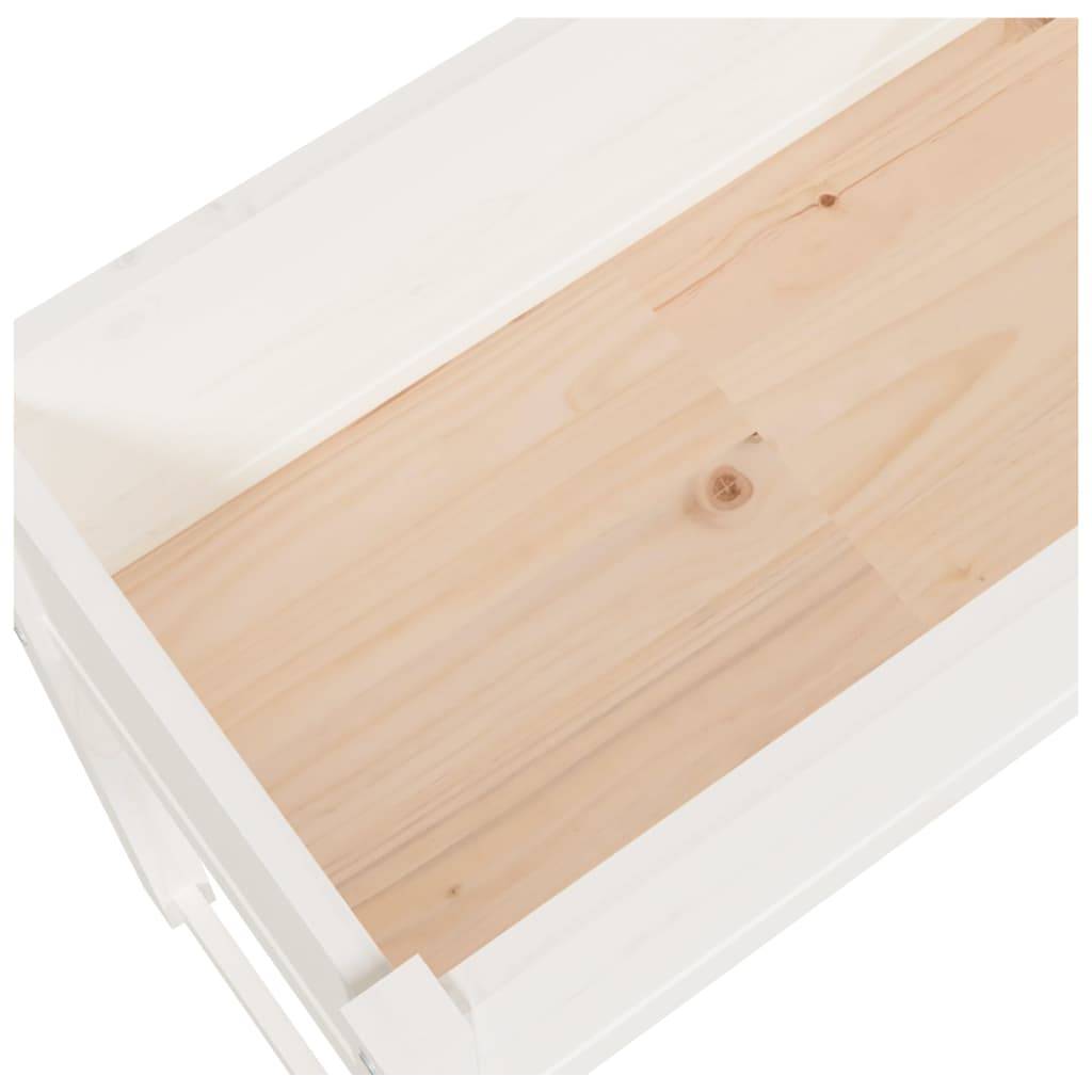 Maison Chic - Jardinière, Bac à fleurs, Pot de fleurs Blanc 78x40x81 cm Bois massif de pin - Imagen 7