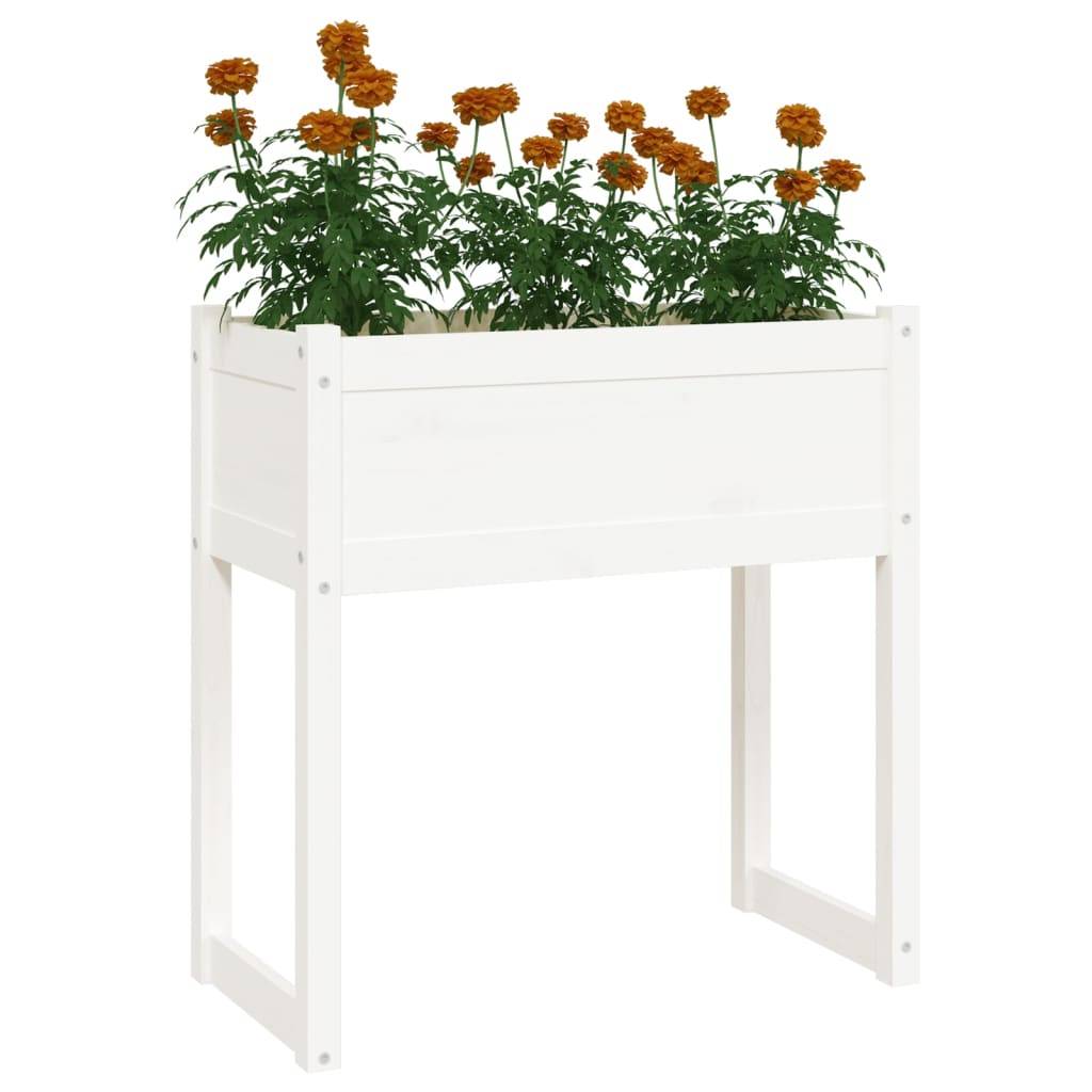 Maison Chic - Jardinière, Bac à fleurs, Pot de fleurs Blanc 78x40x81 cm Bois massif de pin - Imagen 4