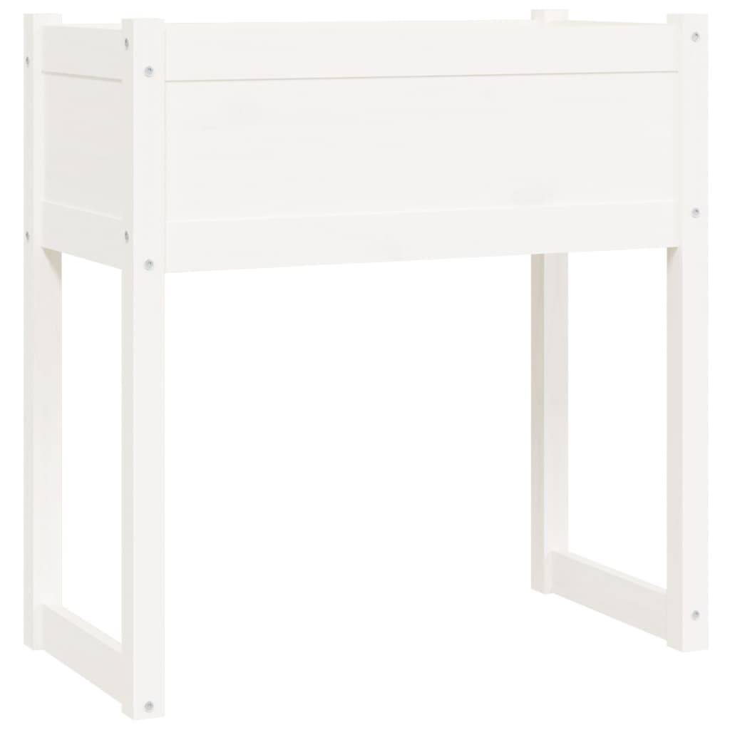 Maison Chic - Jardinière, Bac à fleurs, Pot de fleurs Blanc 78x40x81 cm Bois massif de pin - Imagen 1