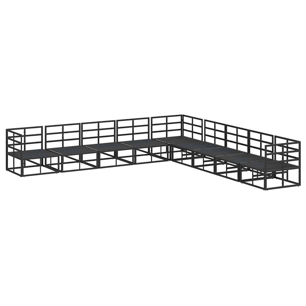 Salon de Jardin Complet Aluminium Modulable 9 Places avec Table Basse pour Terrasse Noir – ComfortXL Outdoor Living - Image 7
