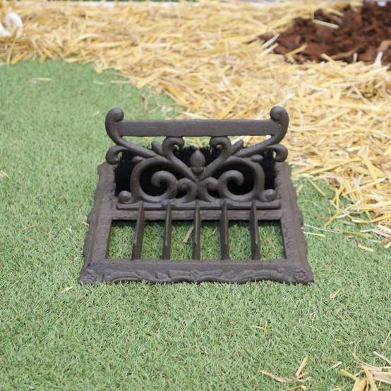 Brosse à chaussures gratte pied en fonte marron 27 x 19 x 16 cm Chemin de campagne - Imagen 6