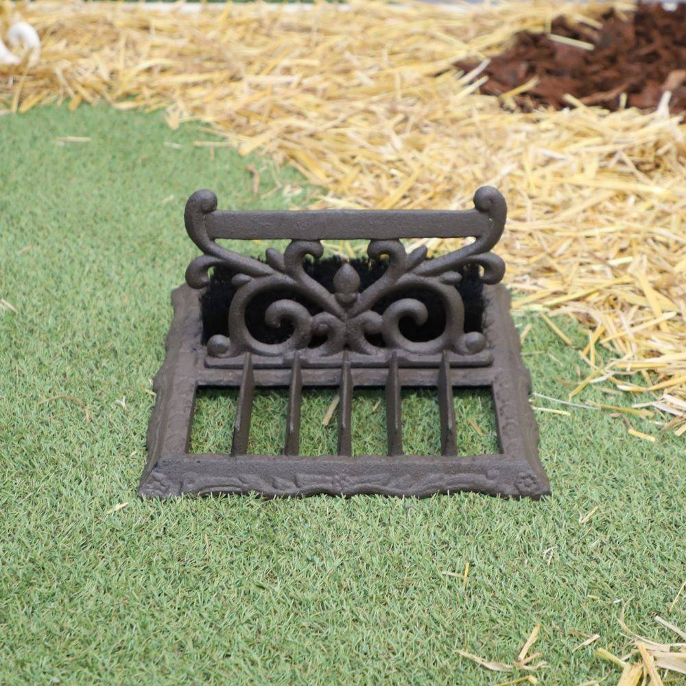 Brosse à chaussures gratte pied en fonte marron 27 x 19 x 16 cm Chemin de campagne - Imagen 6