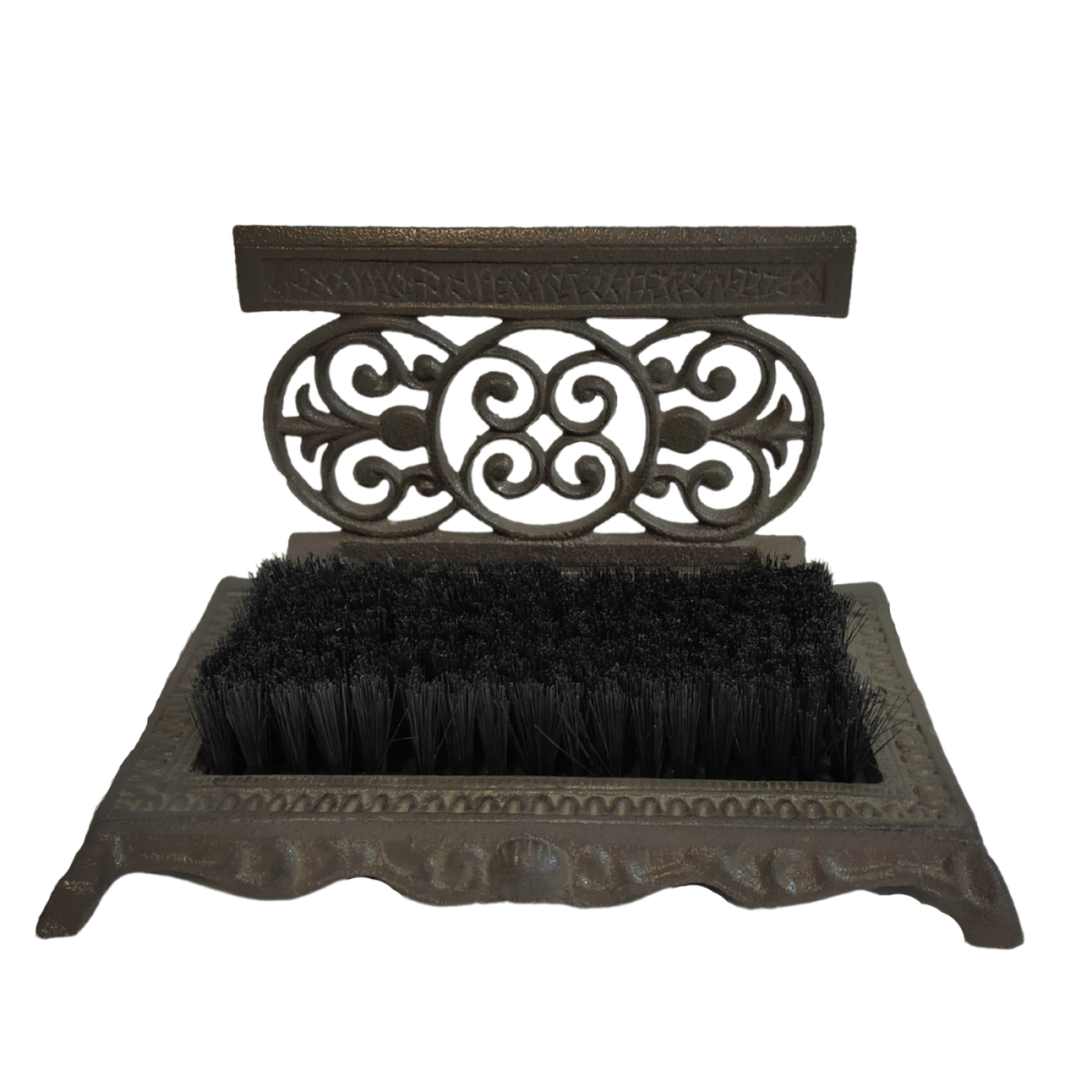 Brosse à chaussures gratte pied en fonte marron 27 x 19 x 16 cm Chemin de campagne - Imagen 1