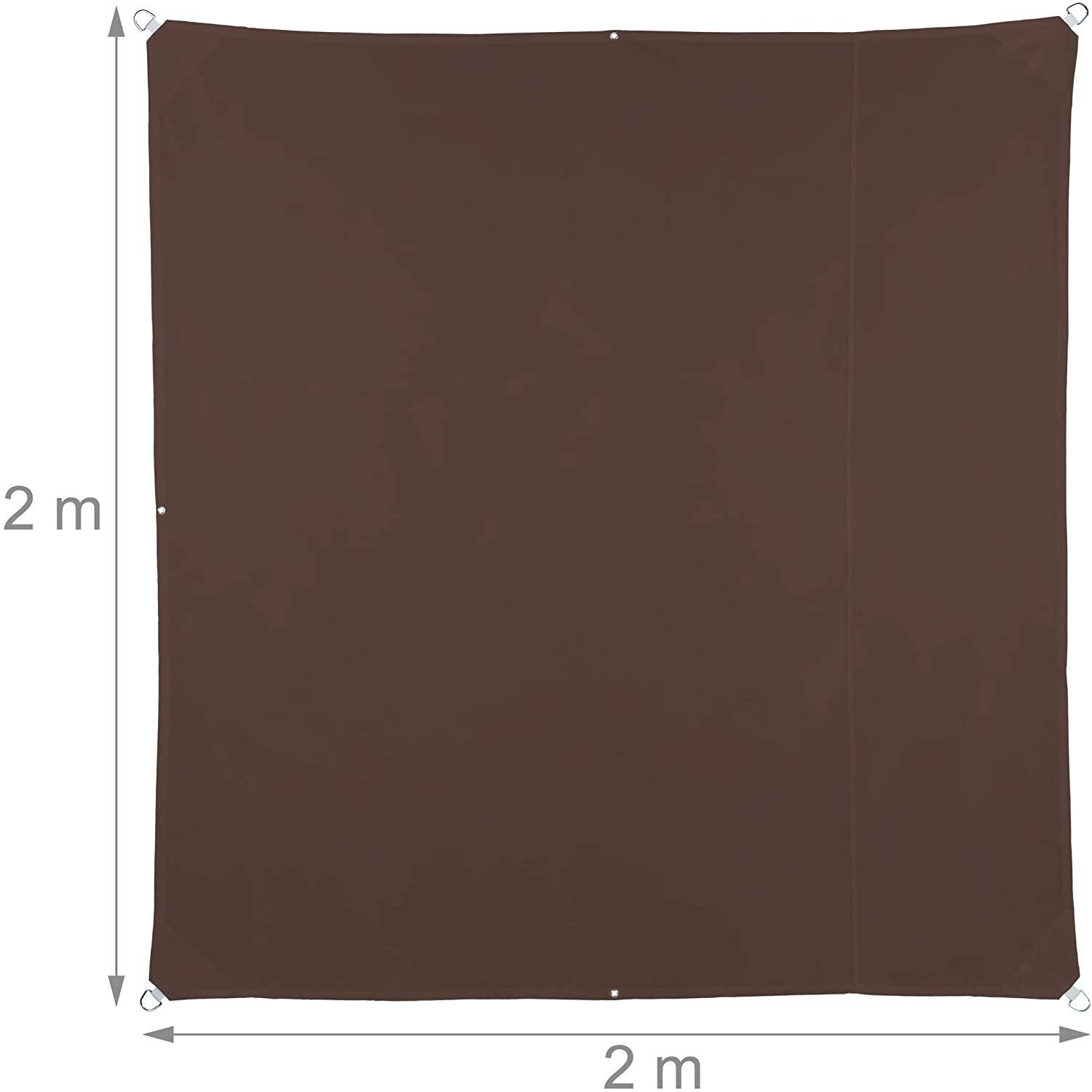 Helloshop26 - Voile d'ombrage carré 2 x 2 m brun - Imagen 2
