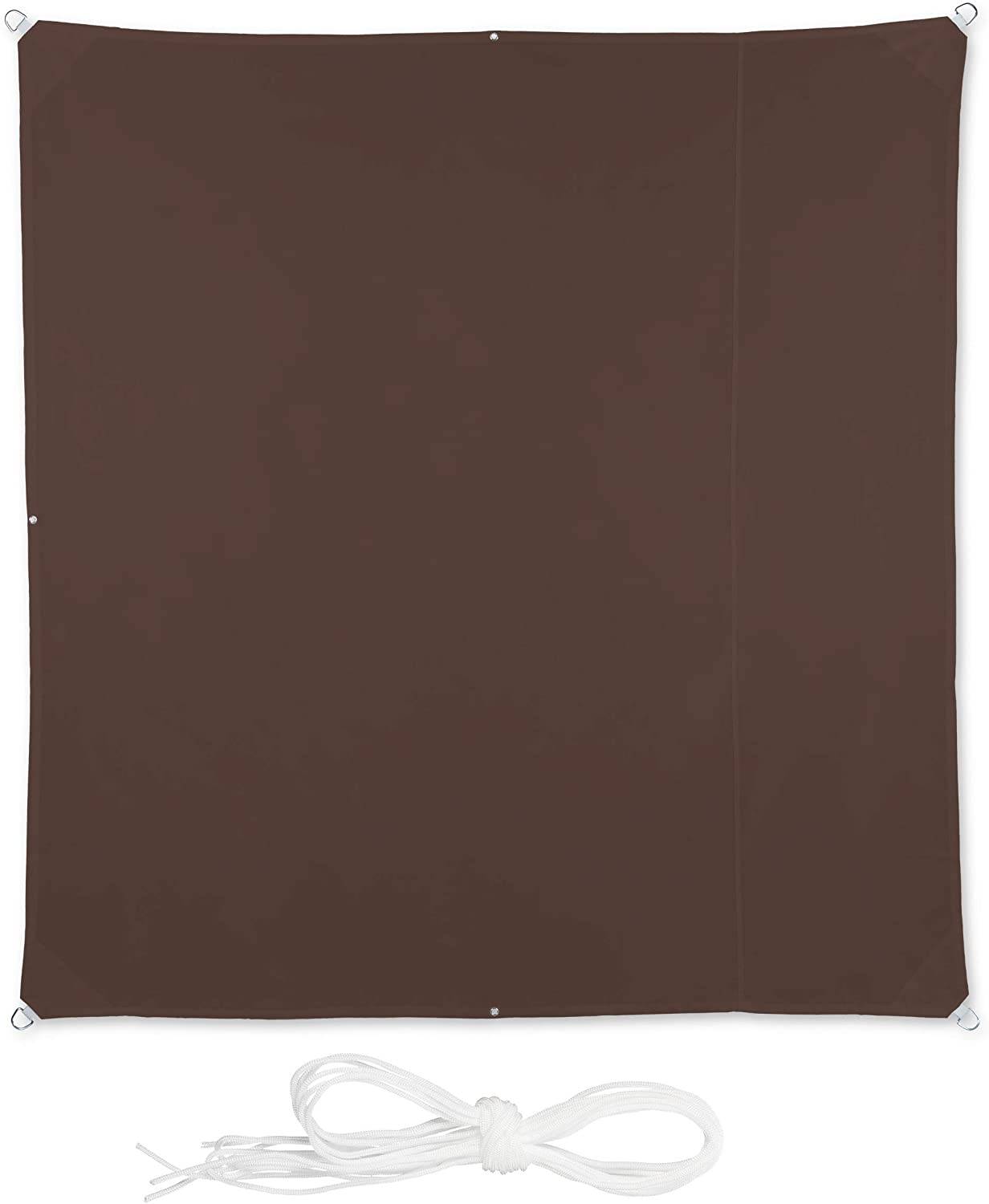Helloshop26 - Voile d'ombrage carré 2 x 2 m brun - Imagen 1
