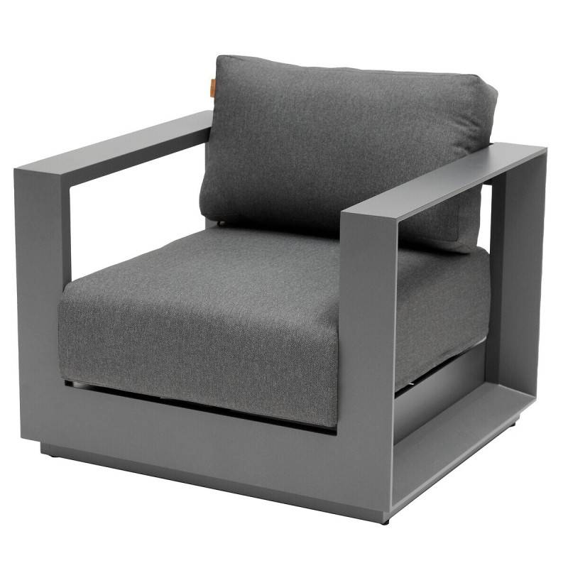 Hesperide - Salon de jardin "Allure" graphite & gris zebrano 5 places en aluminium traité époxy Hespéride - Imagen 6