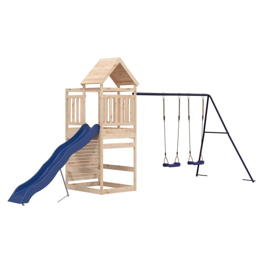 Helloshop26 - Aire de jeux d'extérieur balançoires toboggan portiques robuste jeux jardin 525 x 199 x 249 cm bois de pin massif - Imagen 1