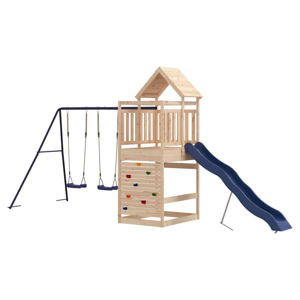 Helloshop26 - Aire de jeux d'extérieur balançoires toboggan portiques robuste jeux jardin 525 x 199 x 249 cm bois de pin massif - Imagen 3