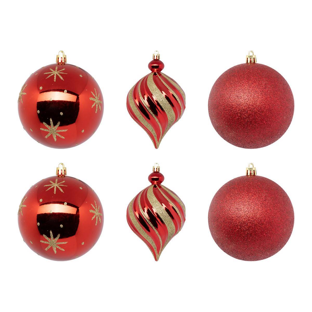 Fééric Lights & Christmas - BDN 100MM X6 ROUGE ET OR - Atmosphera Créateur d'intérieur - Imagen 1