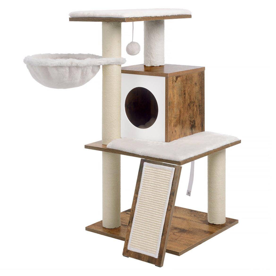 Helloshop26 - Arbre à chat griffoir tour de jeux 96 cm brou de noix - Imagen 2