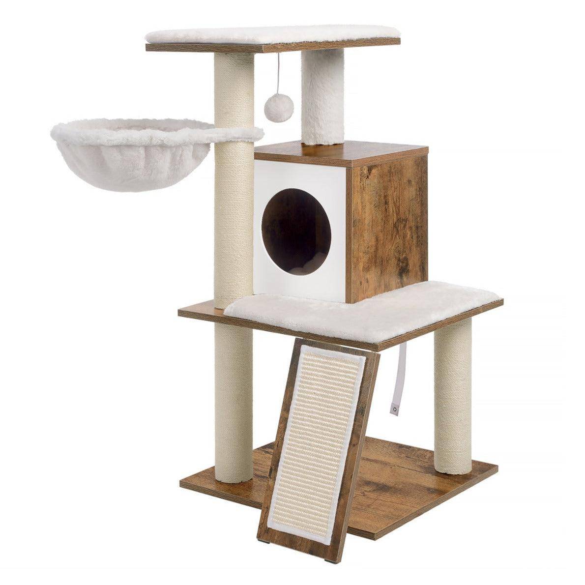 Helloshop26 - Arbre à chat griffoir tour de jeux 96 cm brou de noix - Imagen 1