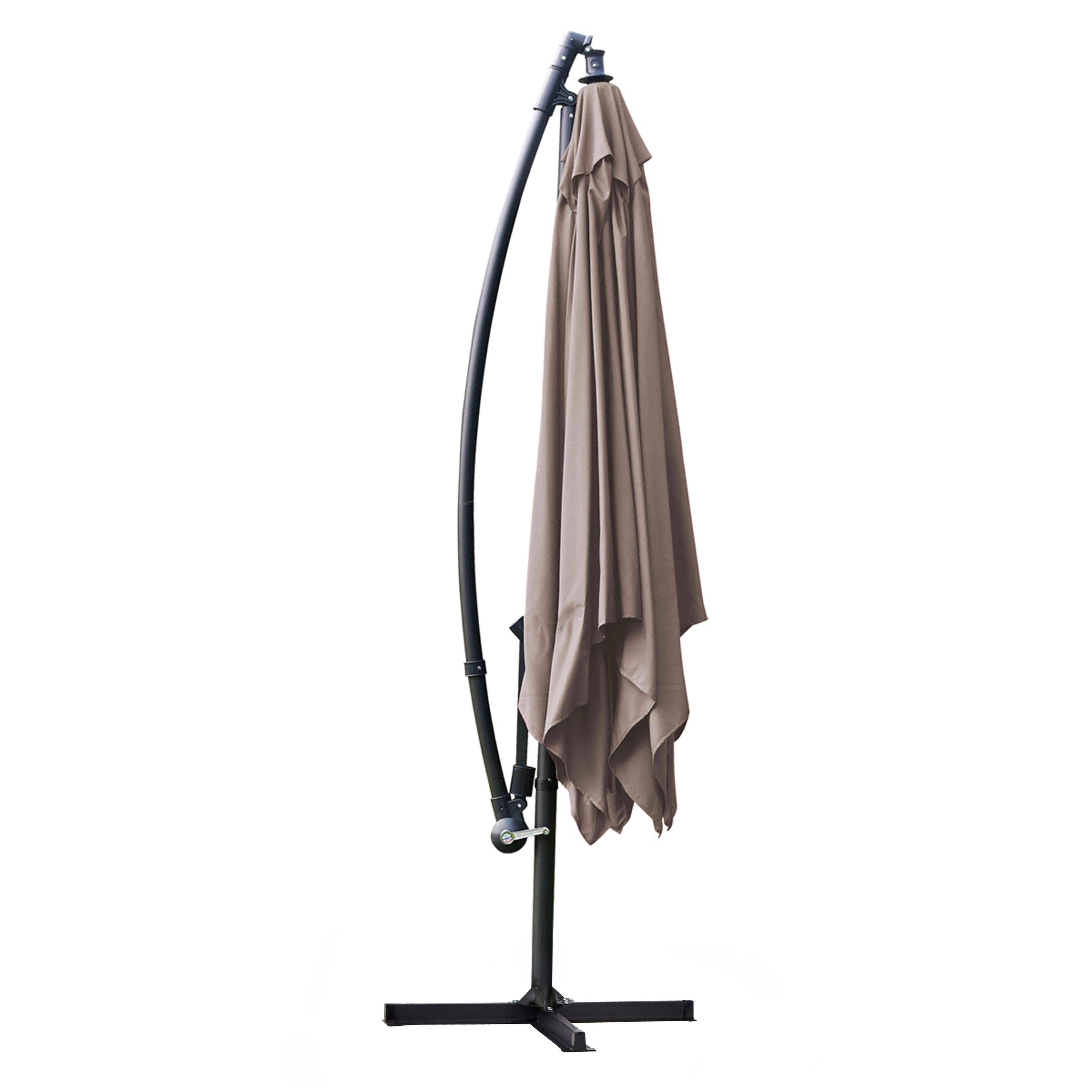 Oviala - Parasol déporté 3x3m acier taupe Genova - Oviala - Imagen 4