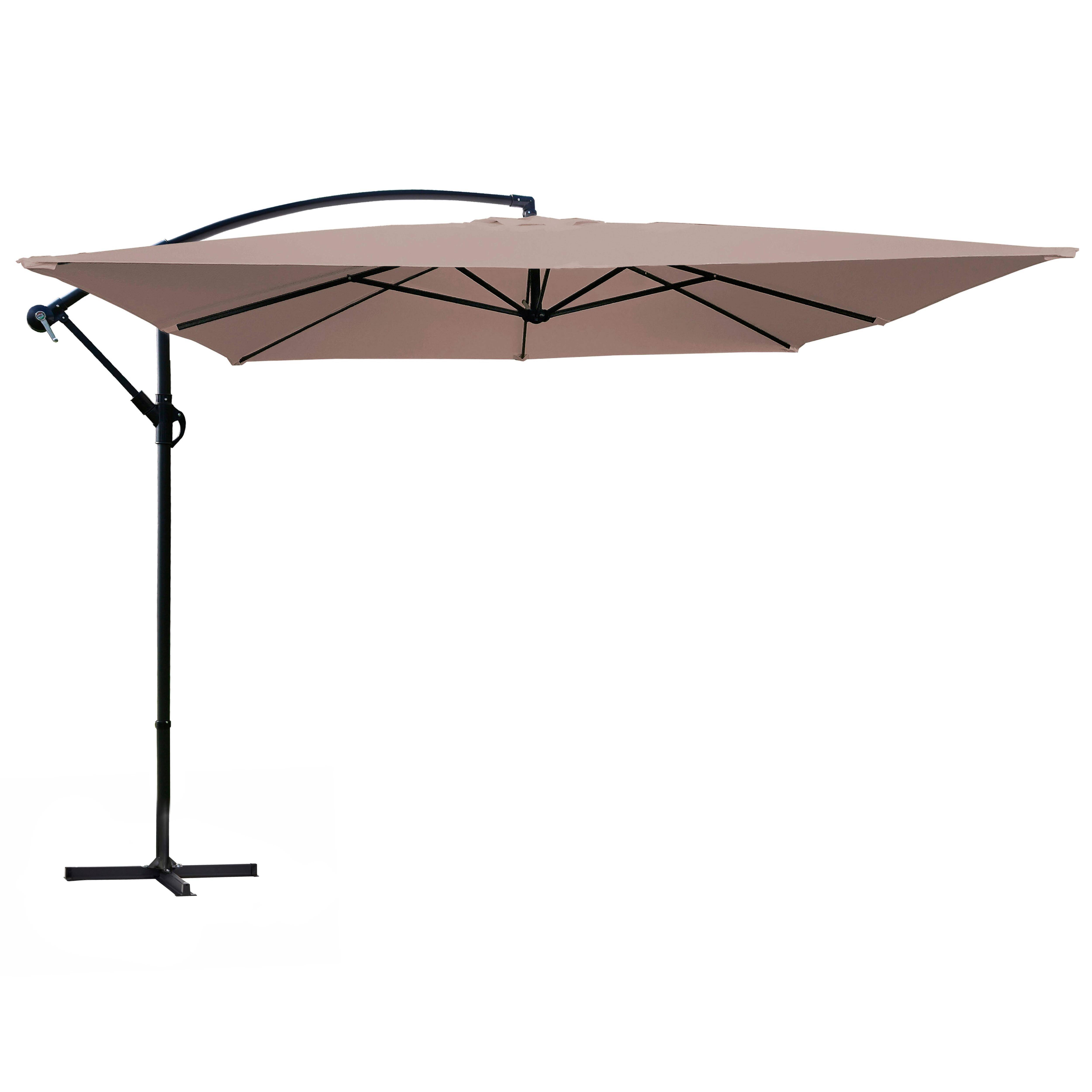 Oviala - Parasol déporté 3x3m acier taupe Genova - Oviala - Imagen 1