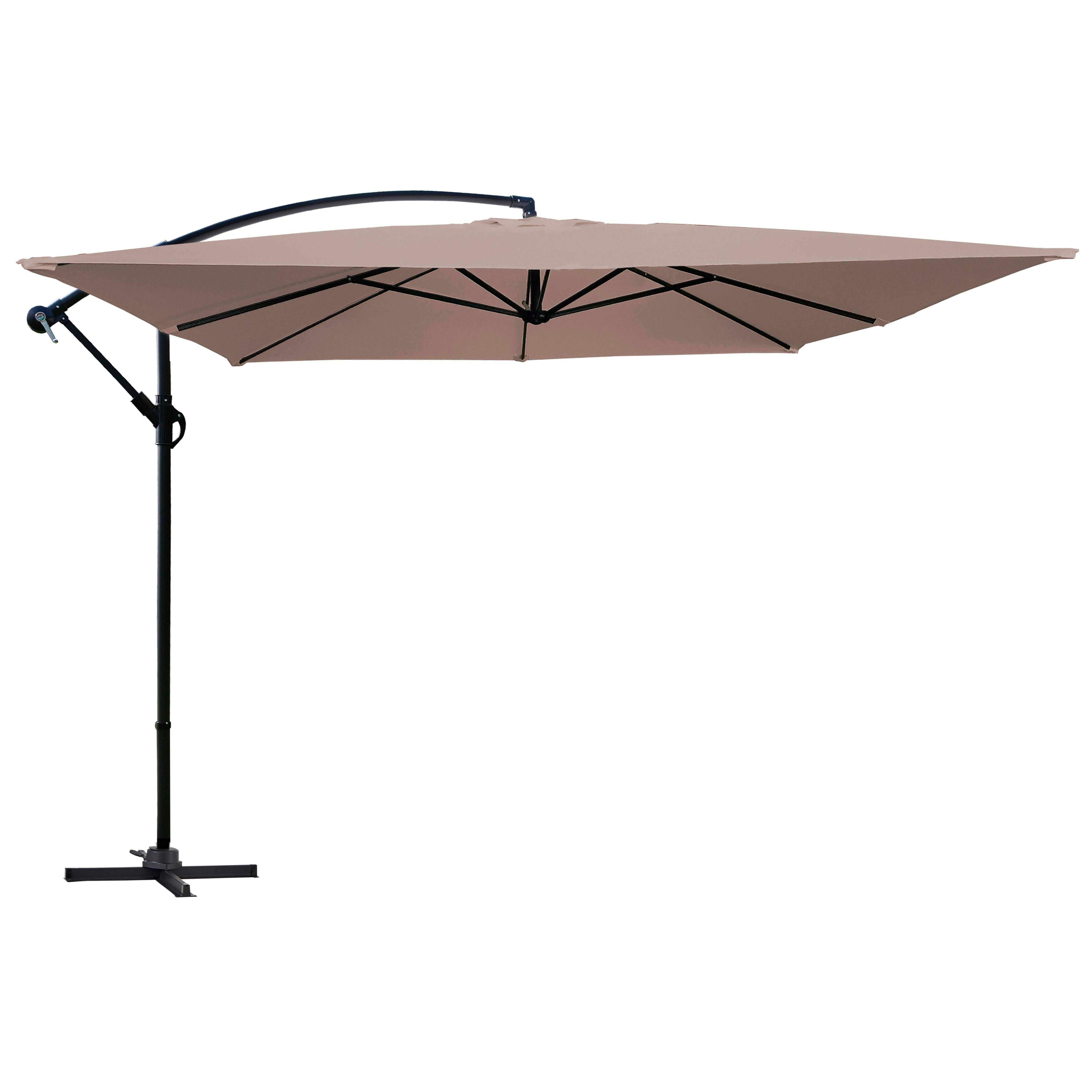 Oviala - Parasol déporté 3x3m acier taupe Genova - Oviala - Image 1