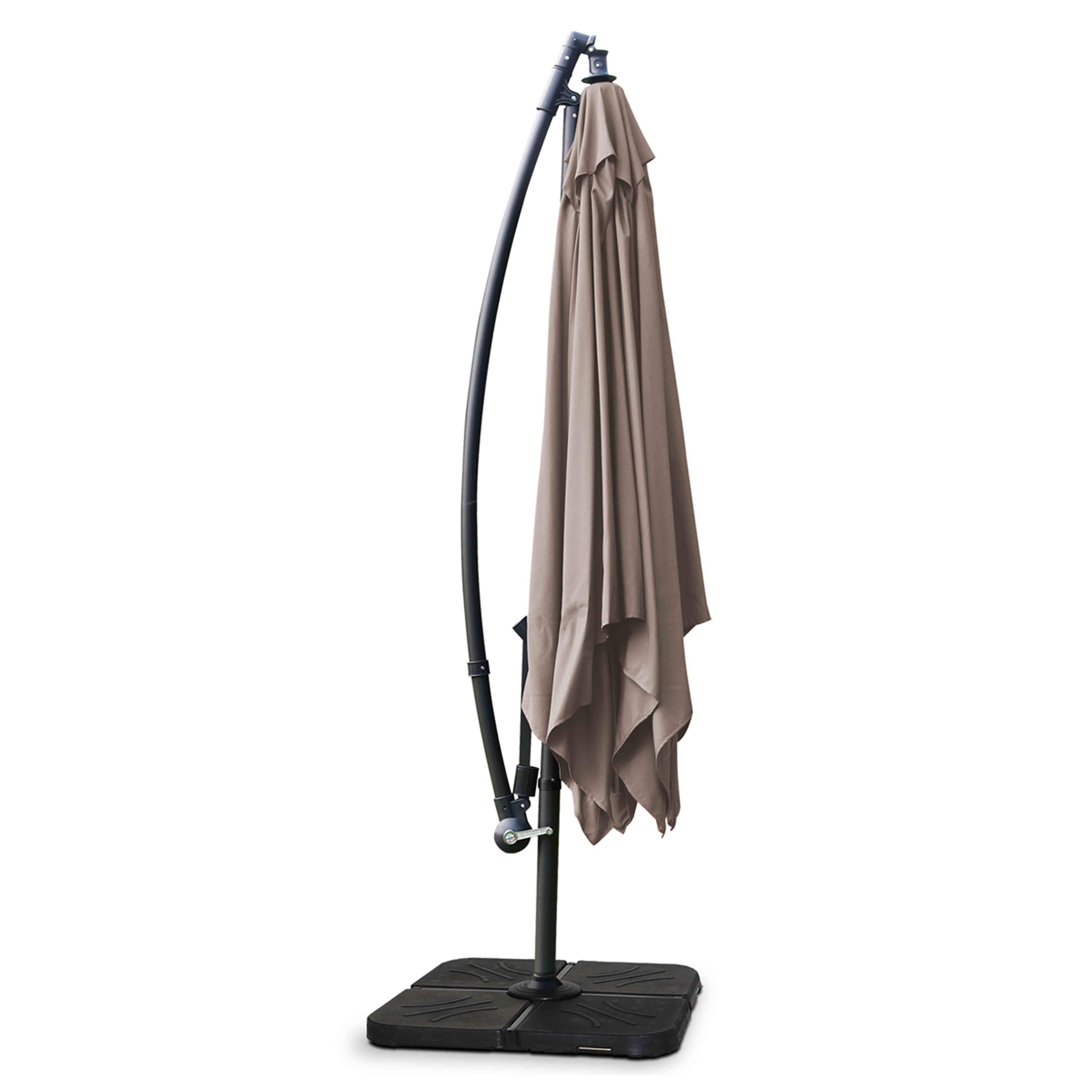 Oviala - Parasol déporté 3x3m acier taupe Genova - Oviala - Image 4