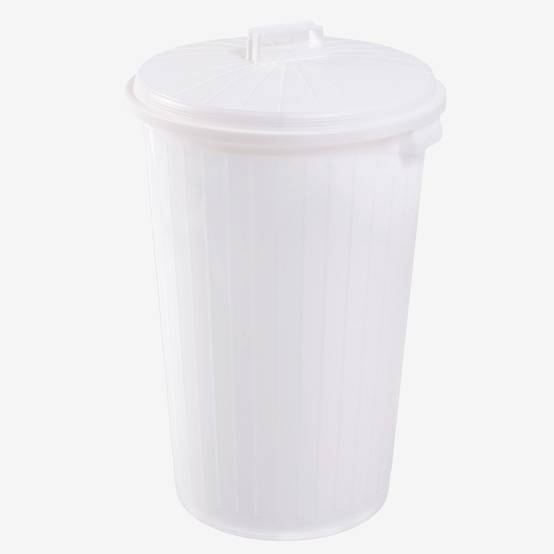 Conteneur alimentaire rond 35 L + couvercle - blanc - Gilac