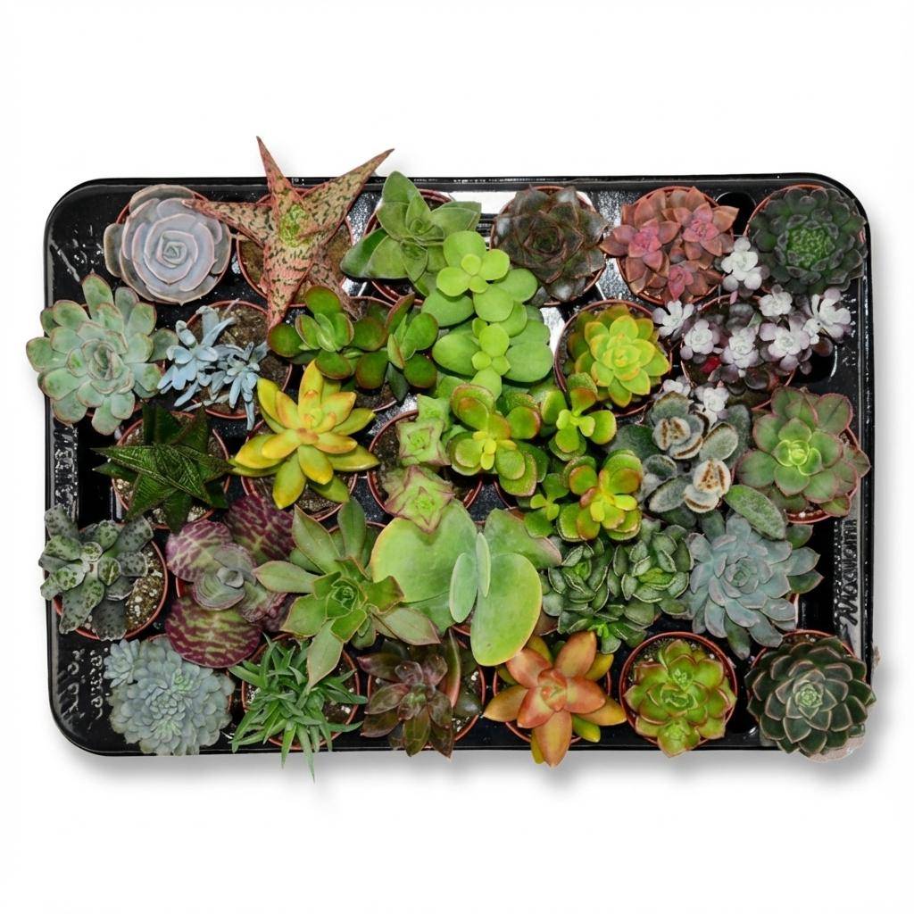 Lot de 30 Mini Succulentes - Mix Surprise - Pot de 5cm - Hauteur 5-10cm - Plantes d'intérieur - Image 1