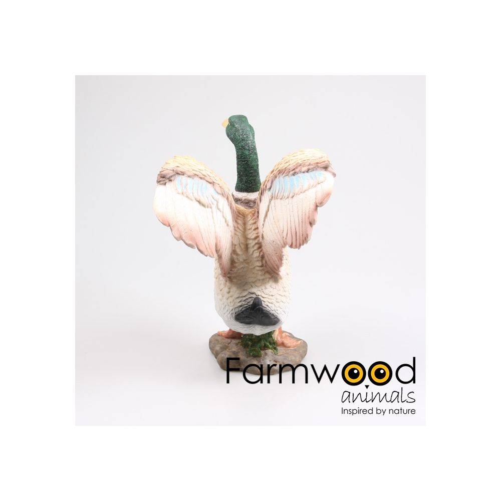 Farmwood Animals - Canard colvert en résine Ailes ouvertes - Imagen 3