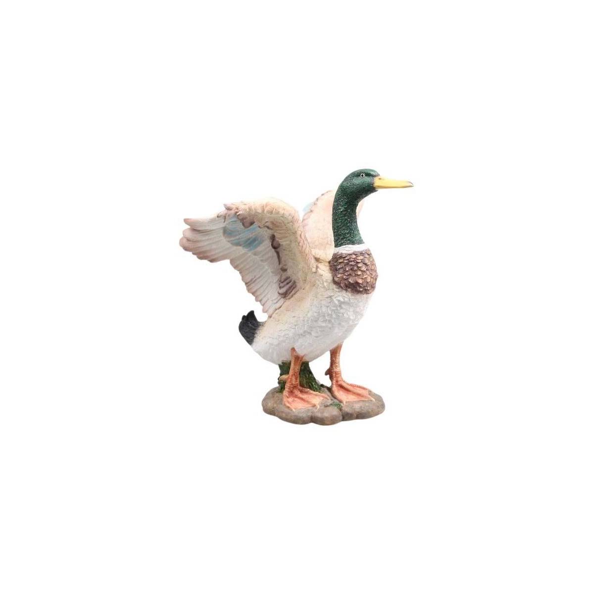 Farmwood Animals - Canard colvert en résine Ailes ouvertes - Imagen 1