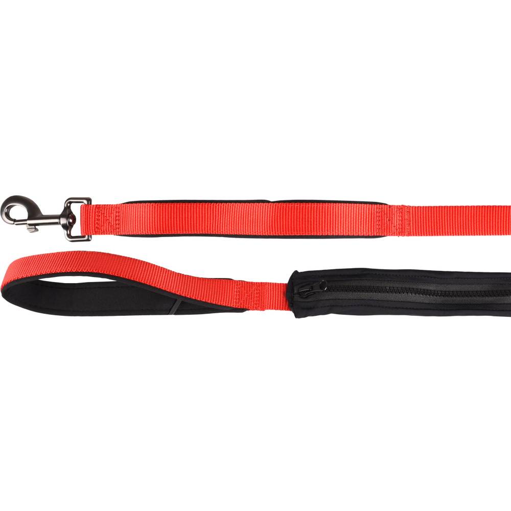 Laisse KAYGA rouge avec petit rangement 1.60 m x 25 mm. pour chien - Image 1