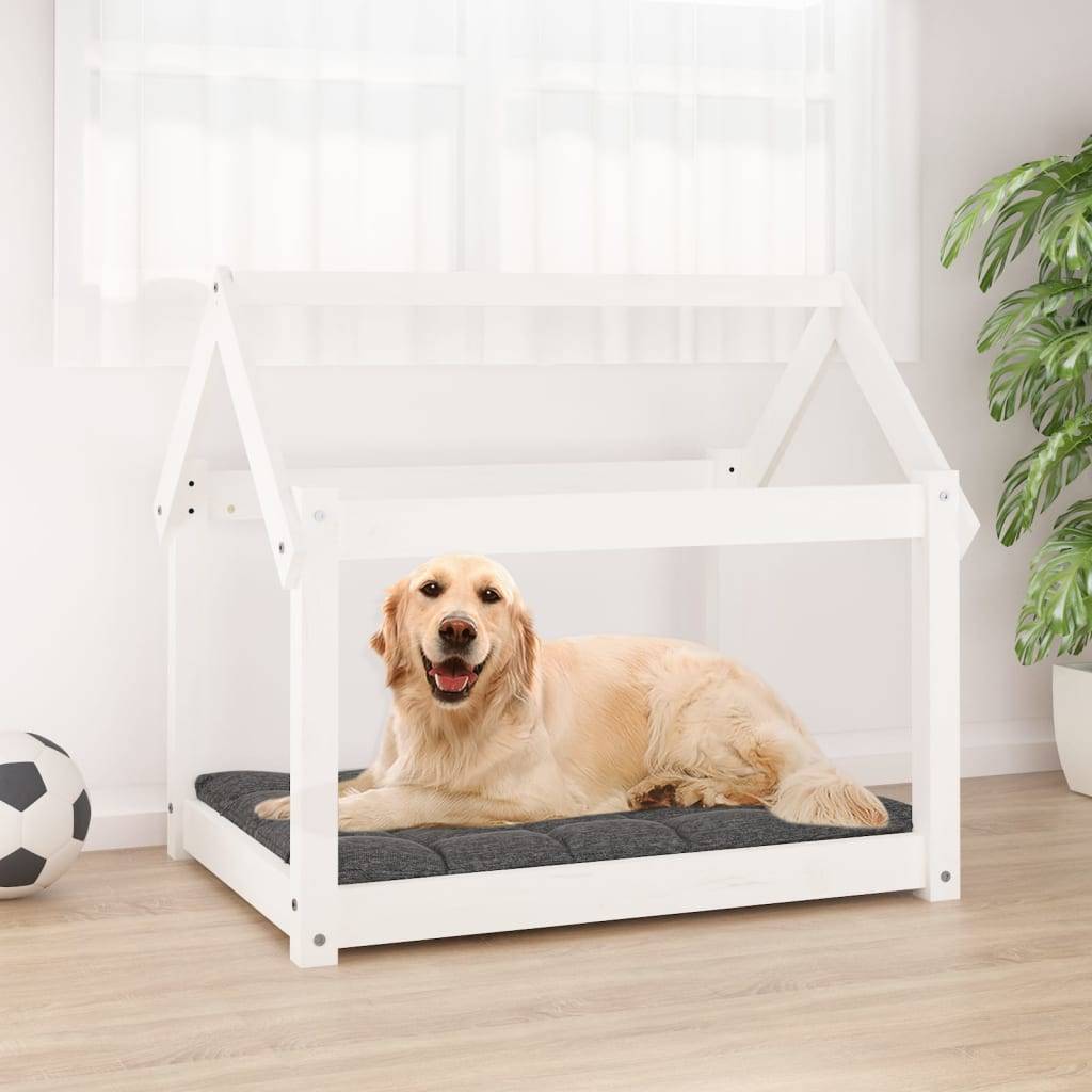 Vidaxl - Lit pour chien Blanc 81x60x70 cm Bois de pin solide vidaXL 822208 - Imagen 1