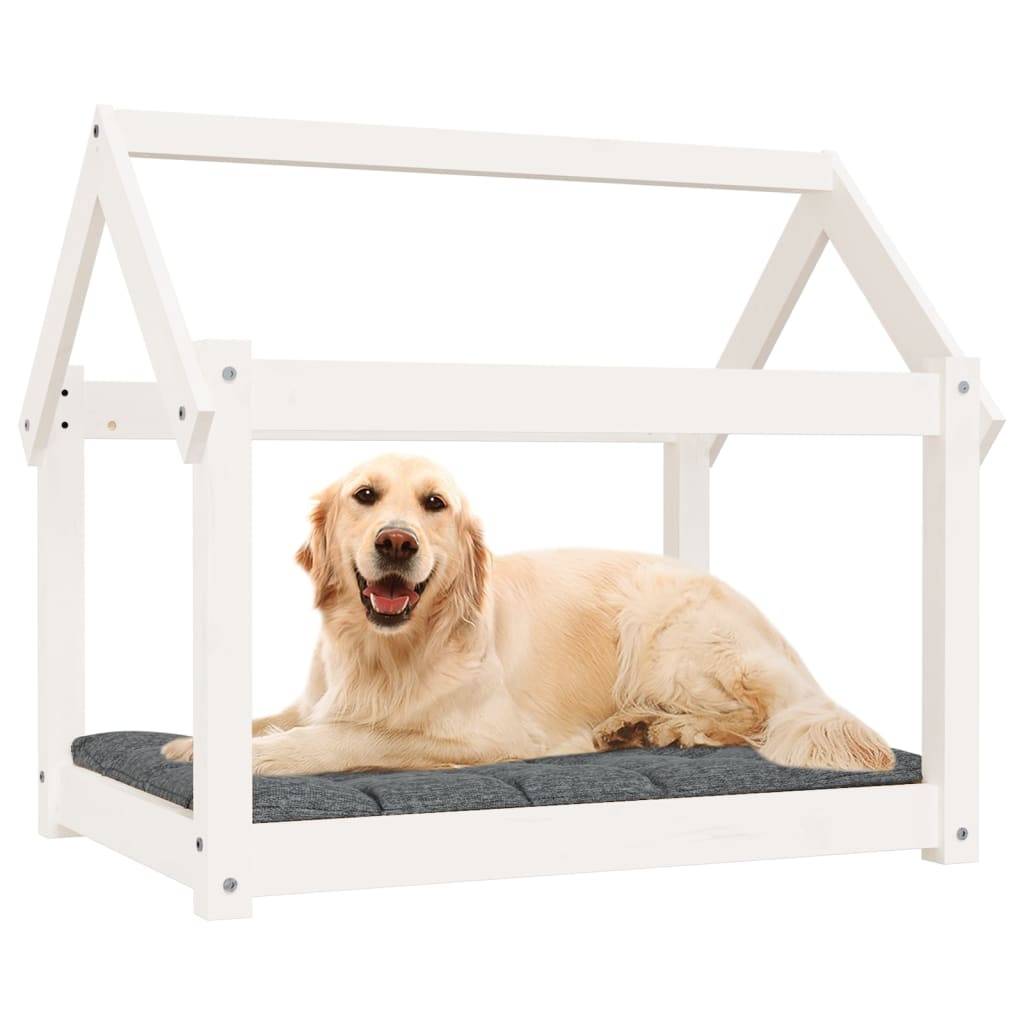 Vidaxl - Lit pour chien Blanc 81x60x70 cm Bois de pin solide vidaXL 822208 - Imagen 4