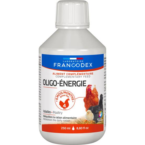 Francodex - Oligo- Énergie rééquilibre la ration alimentaire 250 ml pour poules - Imagen 2