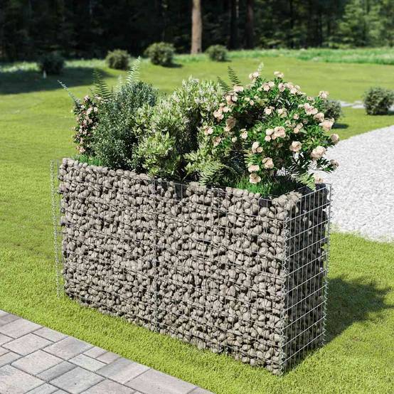Vidaxl - Lit surélevé à gabion Acier galvanisé 180x50x100 cm vidaXL 143558 - Image 1