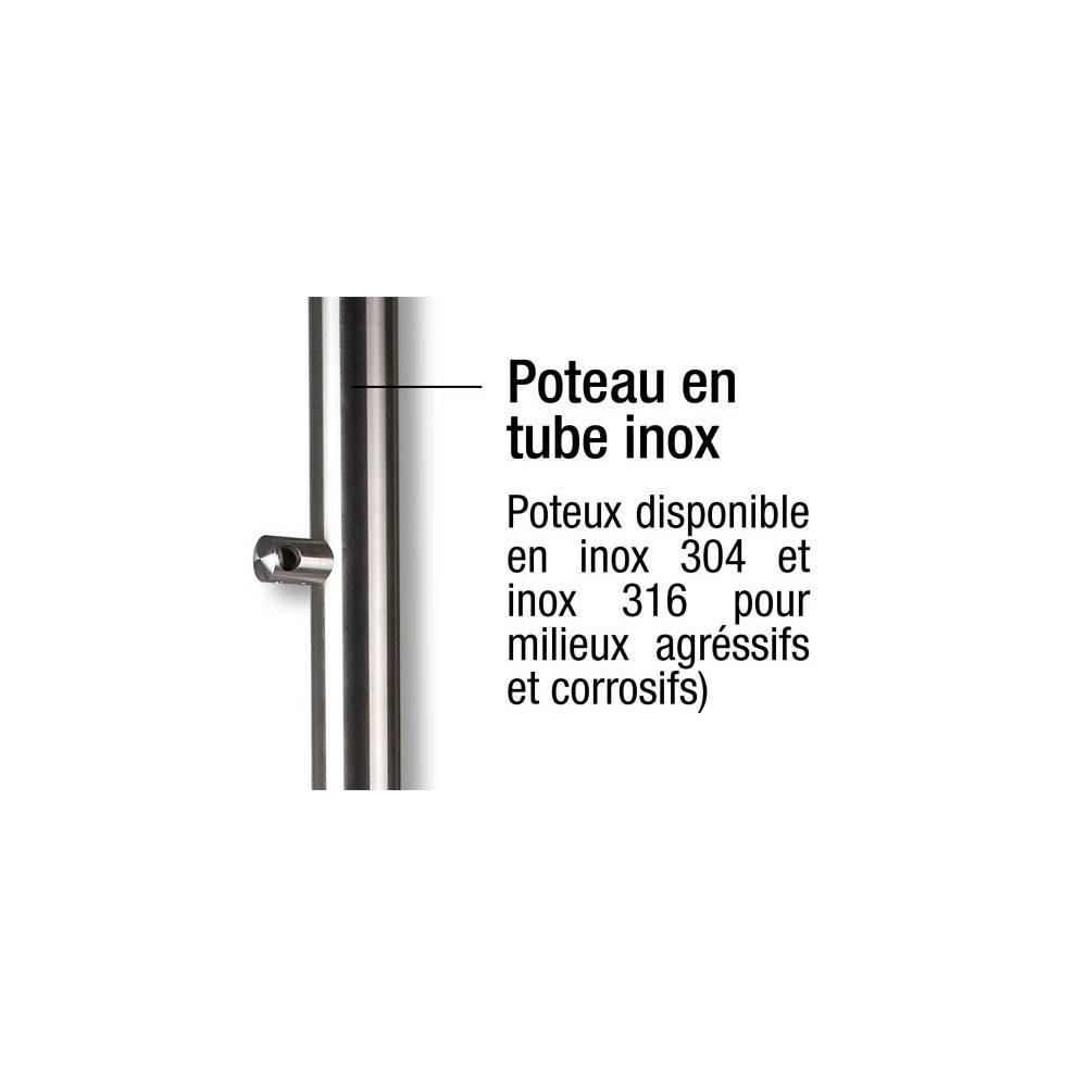 Decklinea - Poteau équipé fixation a plat pour garde corps inox - Imagen 8