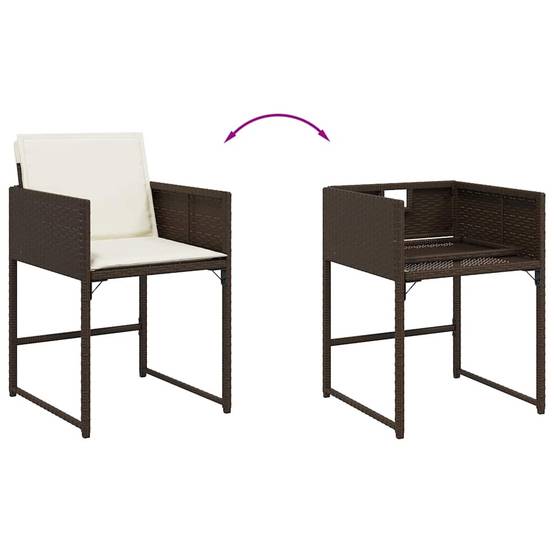 Chaise bois composite 4 places rotin marron 50,5 x 54 x 79 cm - Prolenta premium p3101.1 - Image 8