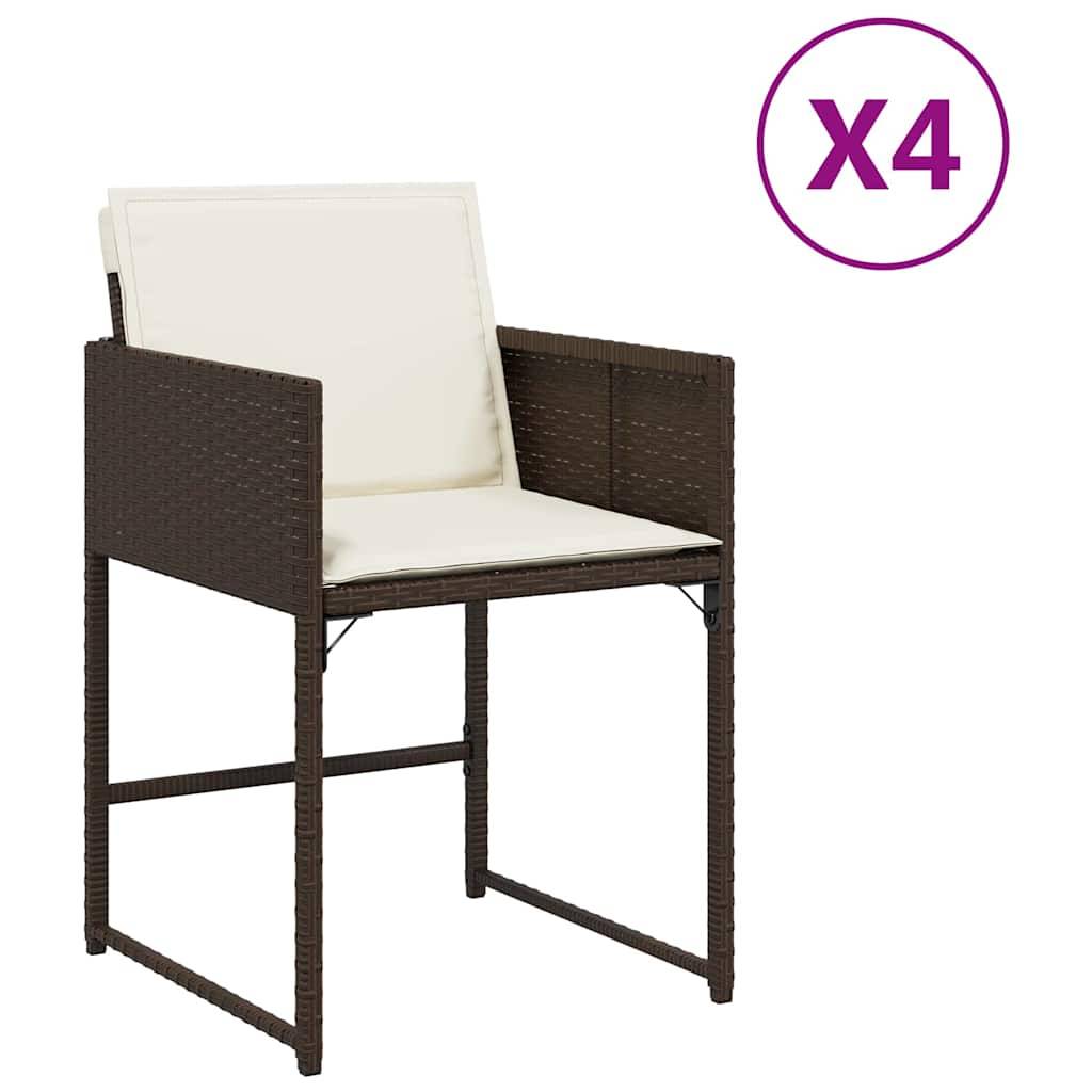 Chaise bois composite 4 places rotin marron  50,5 x 54 x 79 cm  - Prolenta premium  p3101.1 - Image 1