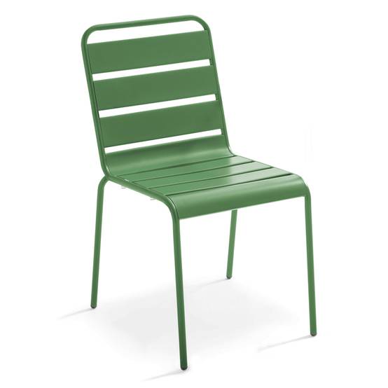 Oviala - Ensemble table de jardin et 8 chaises en métal vert cactus Palavas - Oviala - Imagen 6