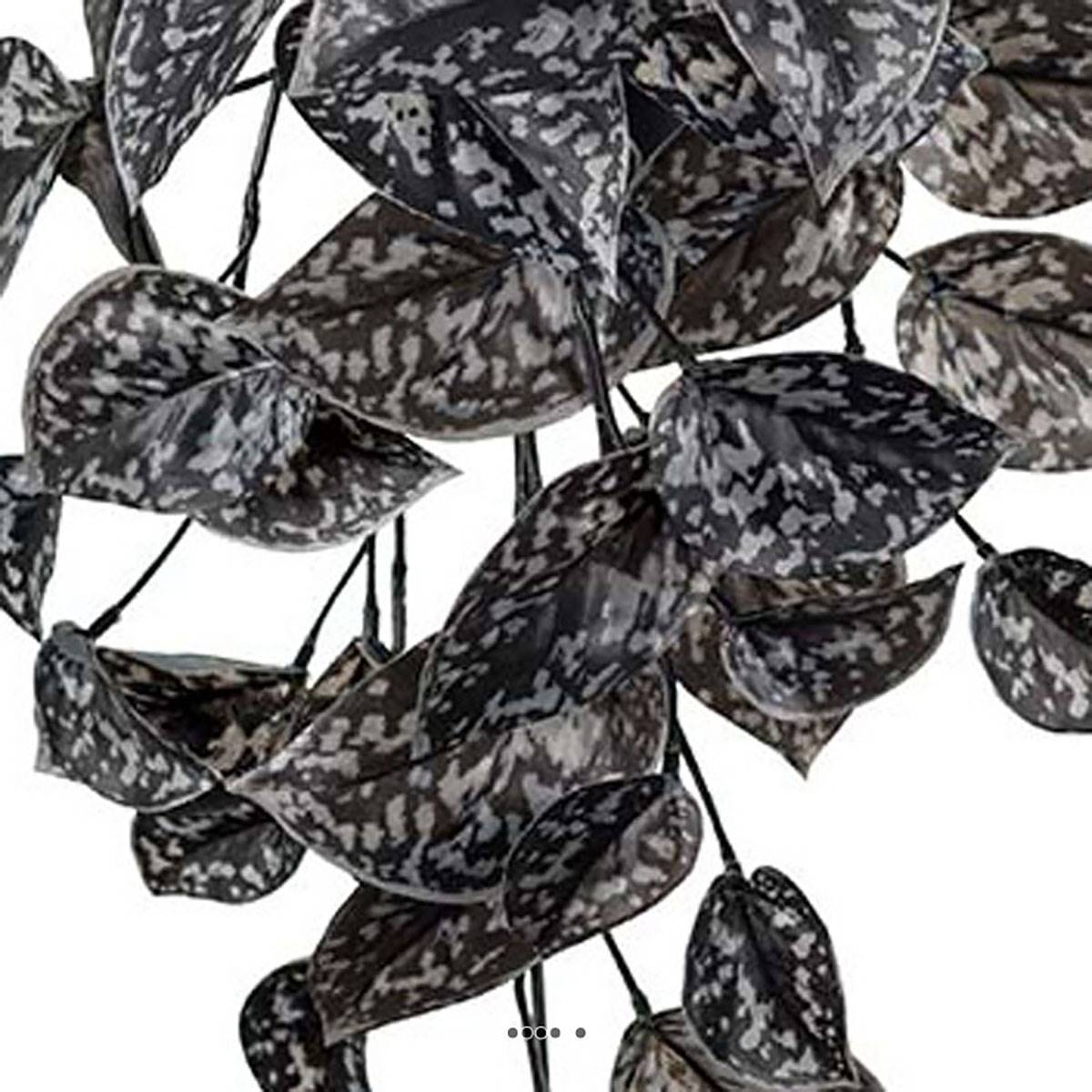 Artificielles - Fausse plante retombante pothos tacheté H 25 cm L 50 cm noir en pot - Imagen 3
