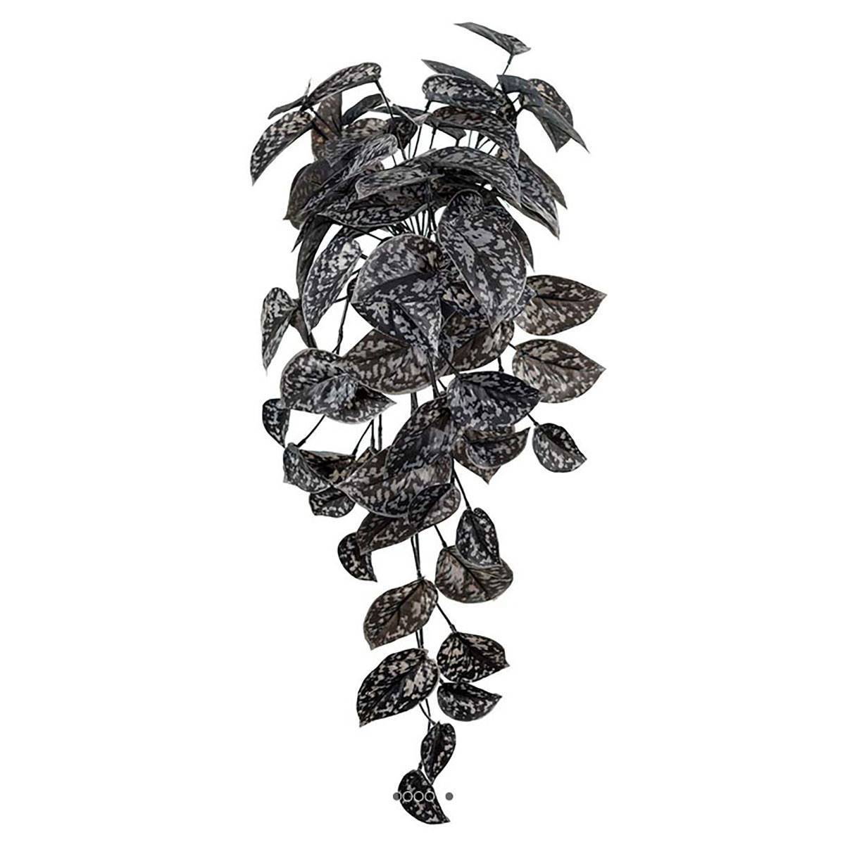 Artificielles - Fausse plante retombante pothos tacheté H 25 cm L 50 cm noir en pot - Imagen 2