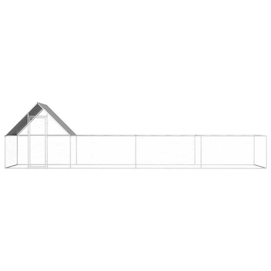 Enclos poulailler 8x2x2m acier galvanisé pour jardin extérieur Argenté – ComfortXL Outdoor Living - Image 2